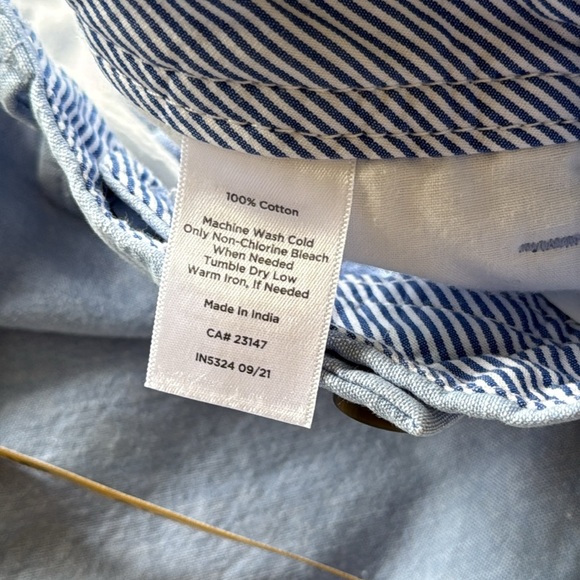 Talbots Blue Chambray Relaxed Chino Pants Ankle Length Stretch Cotton Size 2 - Picture 8 of 10